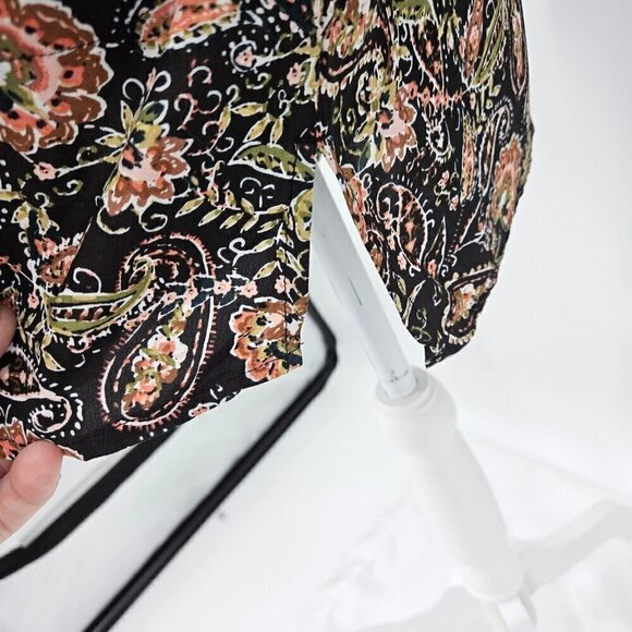 J. Jill Paisley Floral Button Front Tunic Top Multicolor Women’s M Boho Hippie - Picture 7 of 12